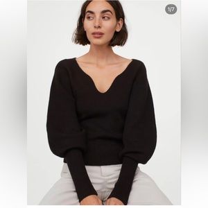 NWOT H&M V neck Rib knit sweater(xs)